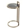 Black Marble Effect Side Table with Gold Metal Base - Meghan