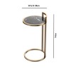 Black Marble Effect Side Table with Gold Metal Base - Meghan