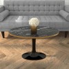 GRADE A1 - Oval Faux Marble Coffee Table in Black &amp; Gold
