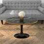 GRADE A1 - Oval Faux Marble Coffee Table in Black & Gold