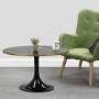 Black Marble Tulip Coffee Table in High Gloss