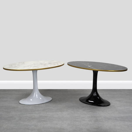 Black Marble Tulip Coffee Table in High Gloss