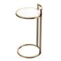 Gold Metal Side Table with White Marble Effect Top