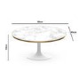 GRADE A1 - White Faux Marble Oval Coffee Table with Gold Trim