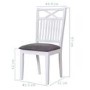 Melbourne Island Pair of White Dining Chairs with Grey Fabric Seat Pad