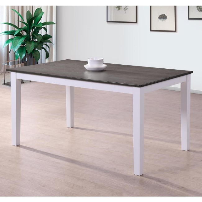 Melbourne Island Two Tone Rectangular Dining Table in White/Dark Wood