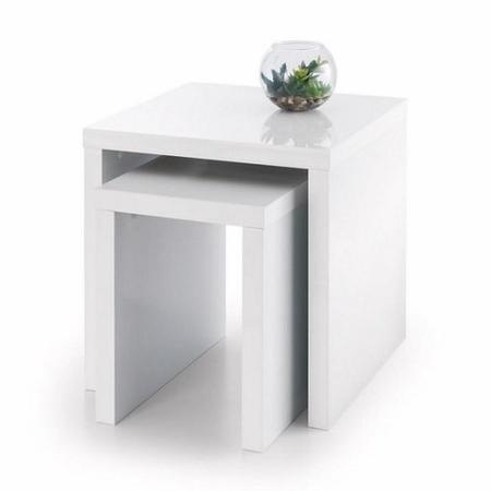 GRADE A2 - Julian Bowen Metro High Gloss Nest of Tables White