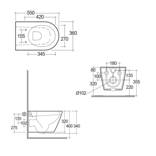 Rak Metropolitan Wall Hung Toilet and Soft Close Seat