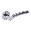 MEUSEBP75 Internal Silver Polished/Satin Chrome Bathroom Lever Door Handle with Lock, Latch and Hinges Pack - 75mm Latch - Meuse - XL Joinery