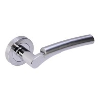 Internal Silver Polished/Satin Chrome Lever Door Handle with Latch and Hinges Pack - 75mm Latch - Meuse - XL Joinery