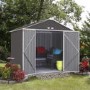 Rowlinson Ezee Grey Metal Shed  8 x 7ft