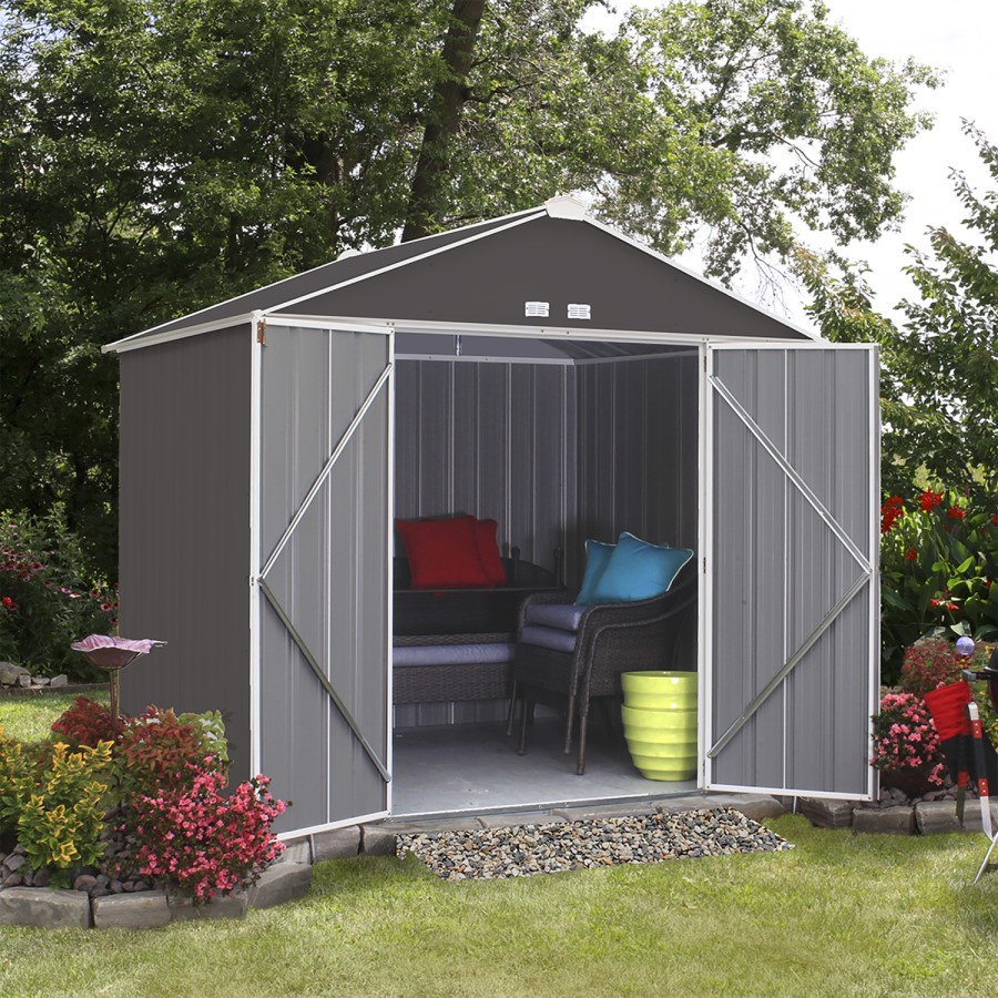 Rowlinson Ezee Grey Metal Shed  8 x 7ft