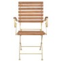 Folding Garden Chair with Cream Metal Frame & Wood Finish