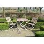 Folding Garden Chair with Cream Metal Frame & Wood Finish