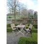 Folding Garden Chair with Cream Metal Frame & Wood Finish