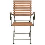 Folding Garden Chair with Green Metal Frame & Wood Finish