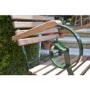 Folding Garden Chair with Green Metal Frame & Wood Finish