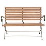 Foldable Garden Bench with Green Frame & Wooden Finish