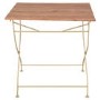 GRADE A1 - Outdoor Folding Wooden Table with Cream Metal Frame