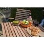 Wooden Outdoor Folding Table with Green Metal Frame