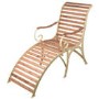 Wooden Garden Lounger with Cream Metal Frame