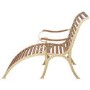 Wooden Garden Lounger with Cream Metal Frame
