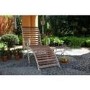 Wooden Garden Lounger with Cream Metal Frame