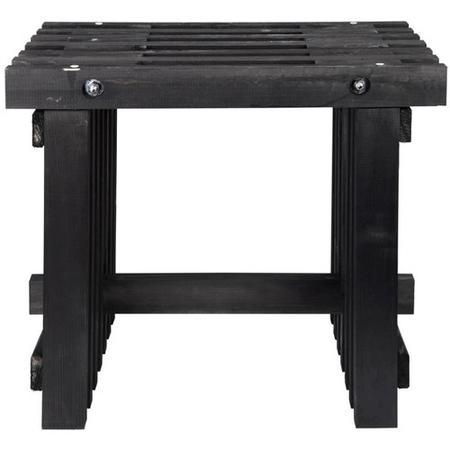 Outdoor Wooden Stool with Black Painted Finish