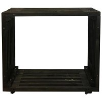 High Wooden Table in Black - Outdoor