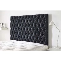 King Size Dark Grey Velvet Chesterfield Headboard - Ladybower