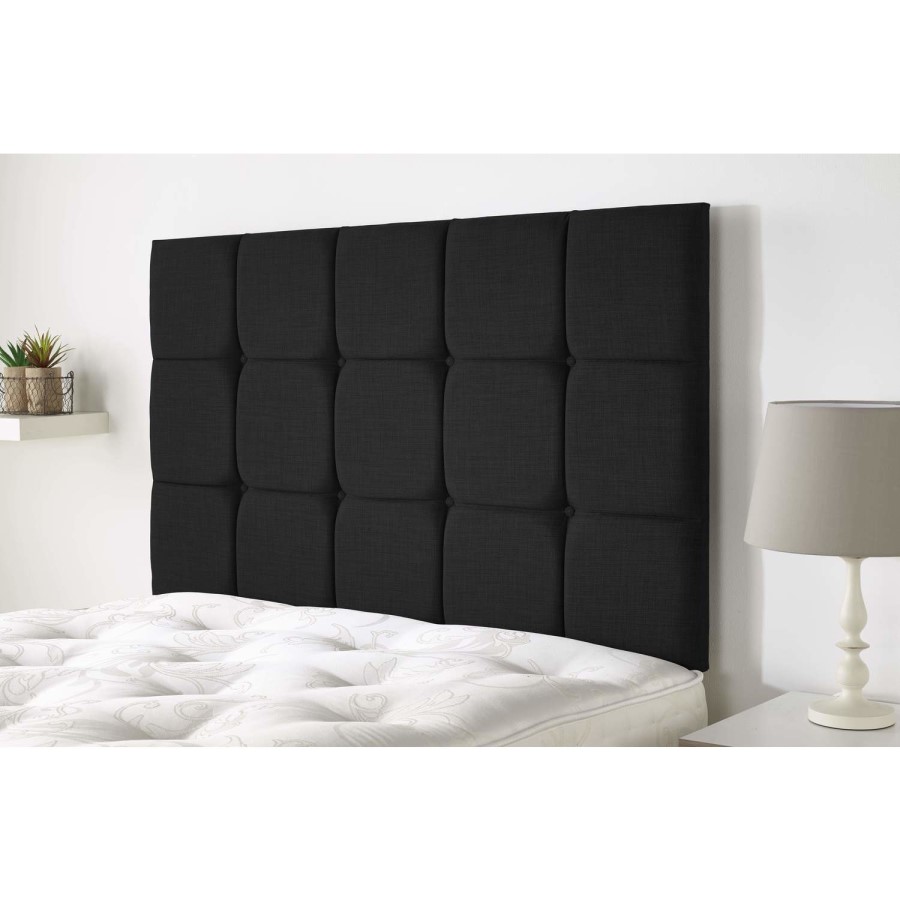 Peak headboard in Northern Weave fabric - Charcoal - King 5ft