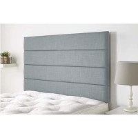 King Size Grey Linen Fabric Stripe Headboard - Langmere King Size Grey Linen Fabric Stripe Headboard - Langmere