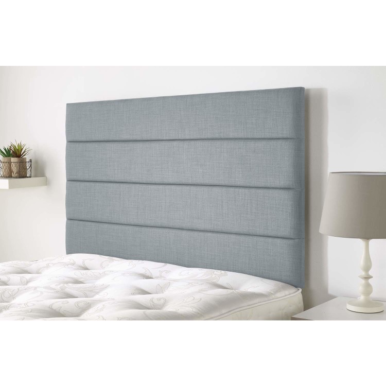 King Size Grey Linen Fabric Stripe Headboard - Langmere