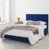 Navy Blue Velvet Double Ottoman Bed - Farringdon - Aspire