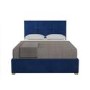 Navy Blue Velvet Double Ottoman Bed - Farringdon - Aspire