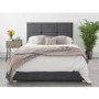 Dark Grey Velvet Double Ottoman Bed - Farringdon - Aspire