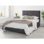 Dark Grey Velvet Double Ottoman Bed - Farringdon - Aspire