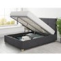 Dark Grey Velvet Double Ottoman Bed - Farringdon - Aspire