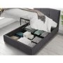 Dark Grey Velvet Double Ottoman Bed - Farringdon - Aspire