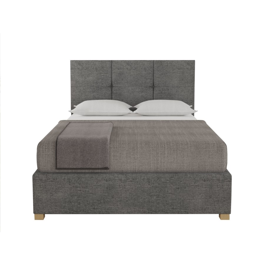 Farringdon King Size Ottoman Bed in Charcoal Fabric