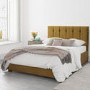 Mustard Velvet Double Ottoman Bed - Pimilico - Aspire