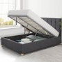 Grey Velvet King Size Ottoman Bed - Pimilico - Aspire