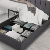 Grey Velvet Double Ottoman Bed - Pimilico - Aspire