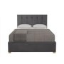 Grey Velvet Double Ottoman Bed - Pimilico - Aspire