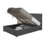 Grey Velvet Double Ottoman Bed - Pimilico - Aspire