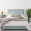 Light Blue Fabric Double Ottoman Bed - Pimilico - Aspire