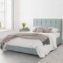 Light Blue Fabric Double Ottoman Bed - Pimilico - Aspire