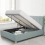 Light Blue Fabric Double Ottoman Bed - Pimilico - Aspire