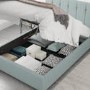 Light Blue Fabric Double Ottoman Bed - Pimilico - Aspire