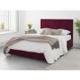 GRADE A1 - Aspire Piccadilly Fabric Ottoman - Plush Velvet - Berry - 5ft King